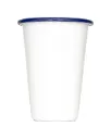 Tumbler, 12cm, White With Blue Rim