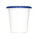 Tumbler, 9cm, White With Blue Rim