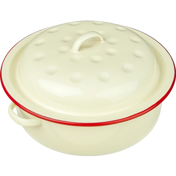 20 cm Round Roaster, Cream and Red