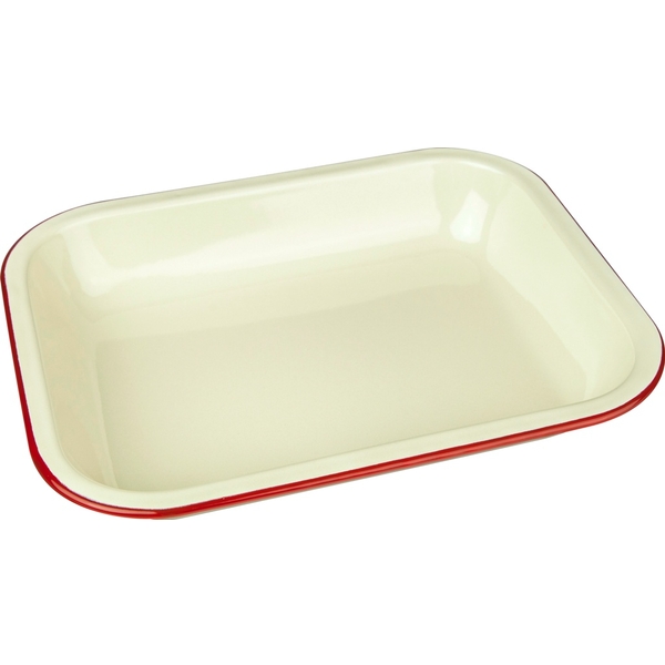 28 cm Bake Pan, Cream and Red