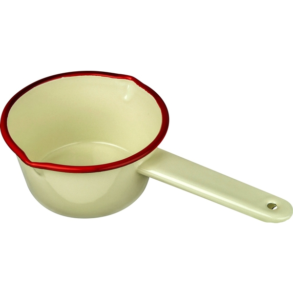 14 cm Milk Sauce Pan, Cream and Red