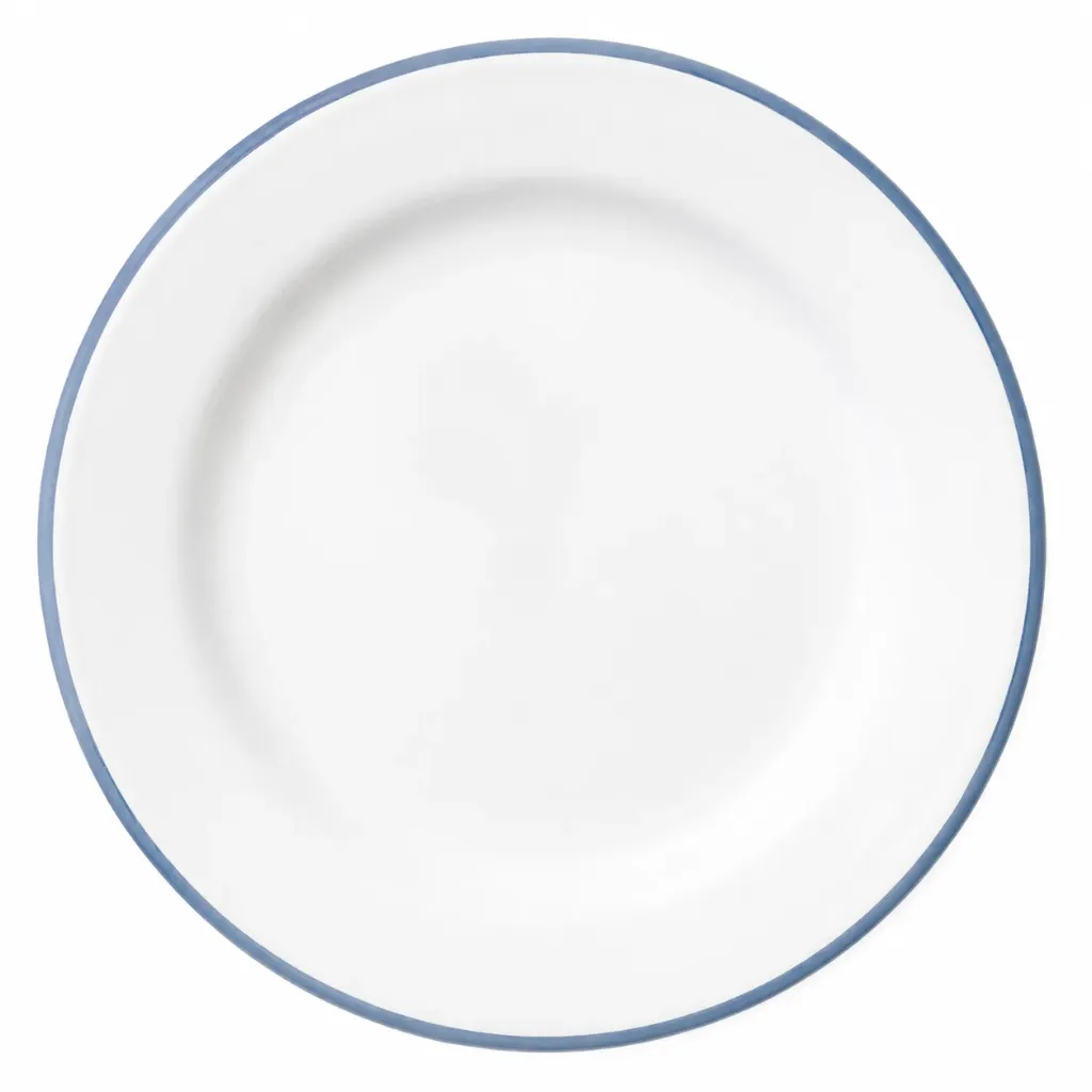 [45026FB] 26 cm Dinner Plate White With French Blue Rim