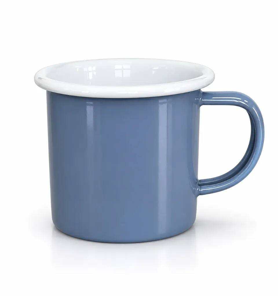 [50018FB] 8 cm Mug, French Blue with White Rim