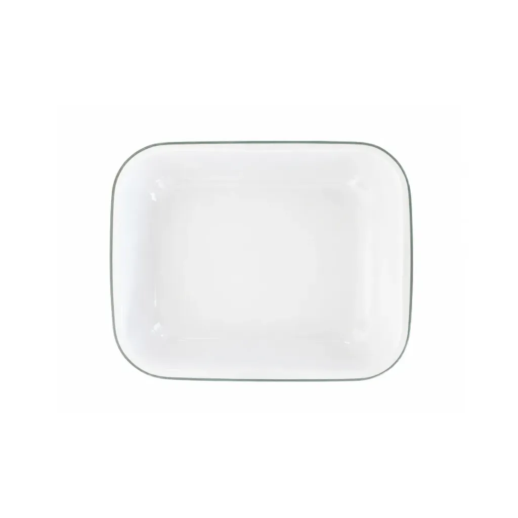 [61028SG] 28 cm Bake Pan, White With Sage Green Rim