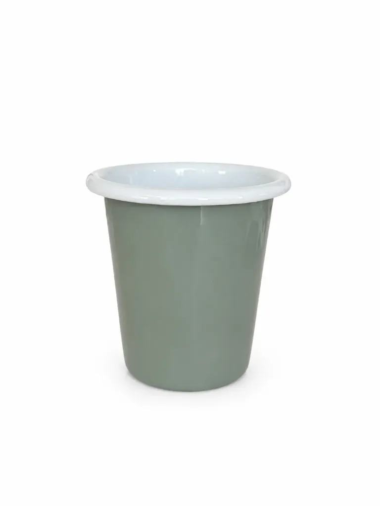 [50410SG] Tumbler, 9cm, Sage Green with White Rim