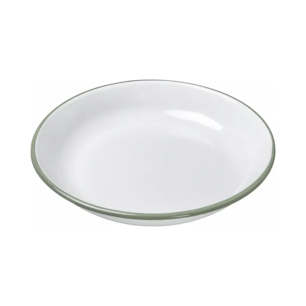 [45620SG] 20 cm Pasta Plate, White With Sage Green Rim