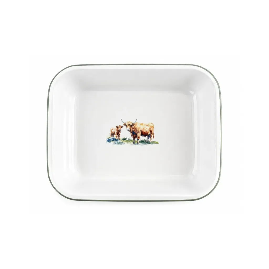 [61028HICOW] 28 cm Bake Pan- Highland Cow