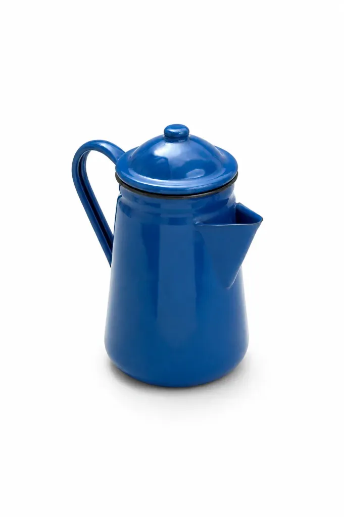 [62013BL] 13 Cm -Coffee Pot - (In White/Out Blue)