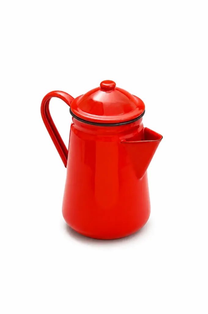 [62013RD] 13 Cm Coffee Pot (In White/Out Red)